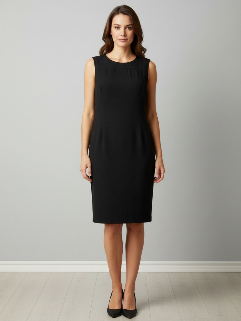 Alfani Black Sleeveless Midi Sheath Dress